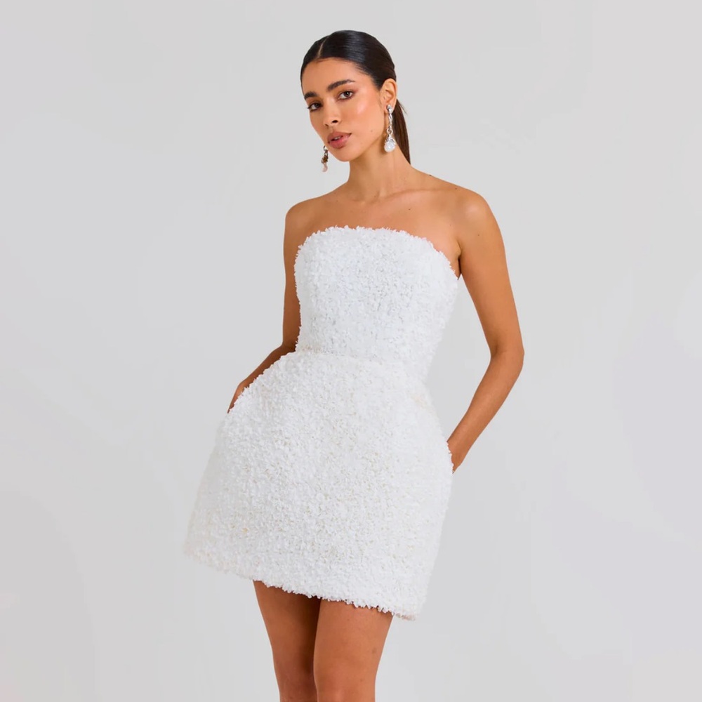 NADINE MERABI MAISY WHITE DRESS